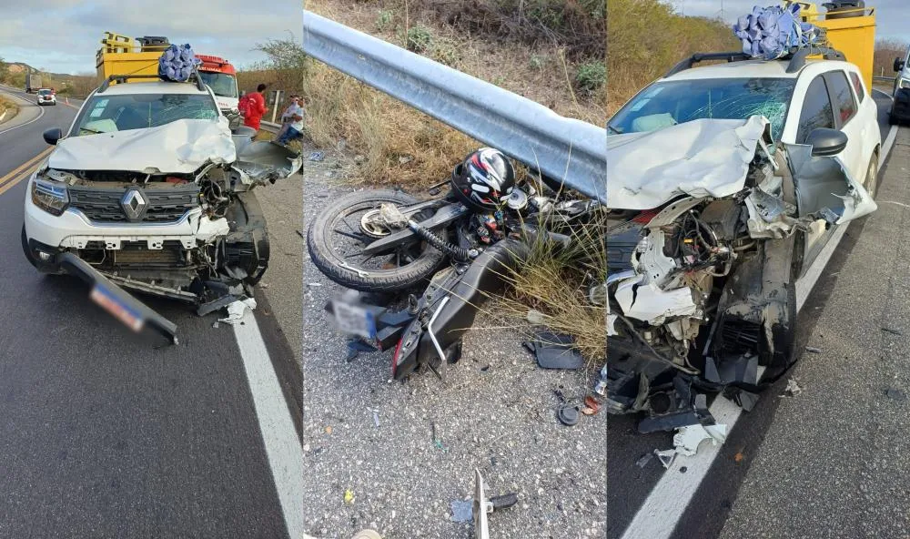 Motociclista morre em colisão frotal com veículo na Serra de Santa Luzia, no Sertão do Estado