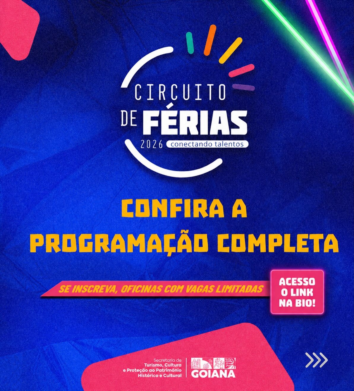 Circuito Municipal de Férias 2026 oferece oficinas gratuitas e programação cultural para crianças e jovens em Goiana