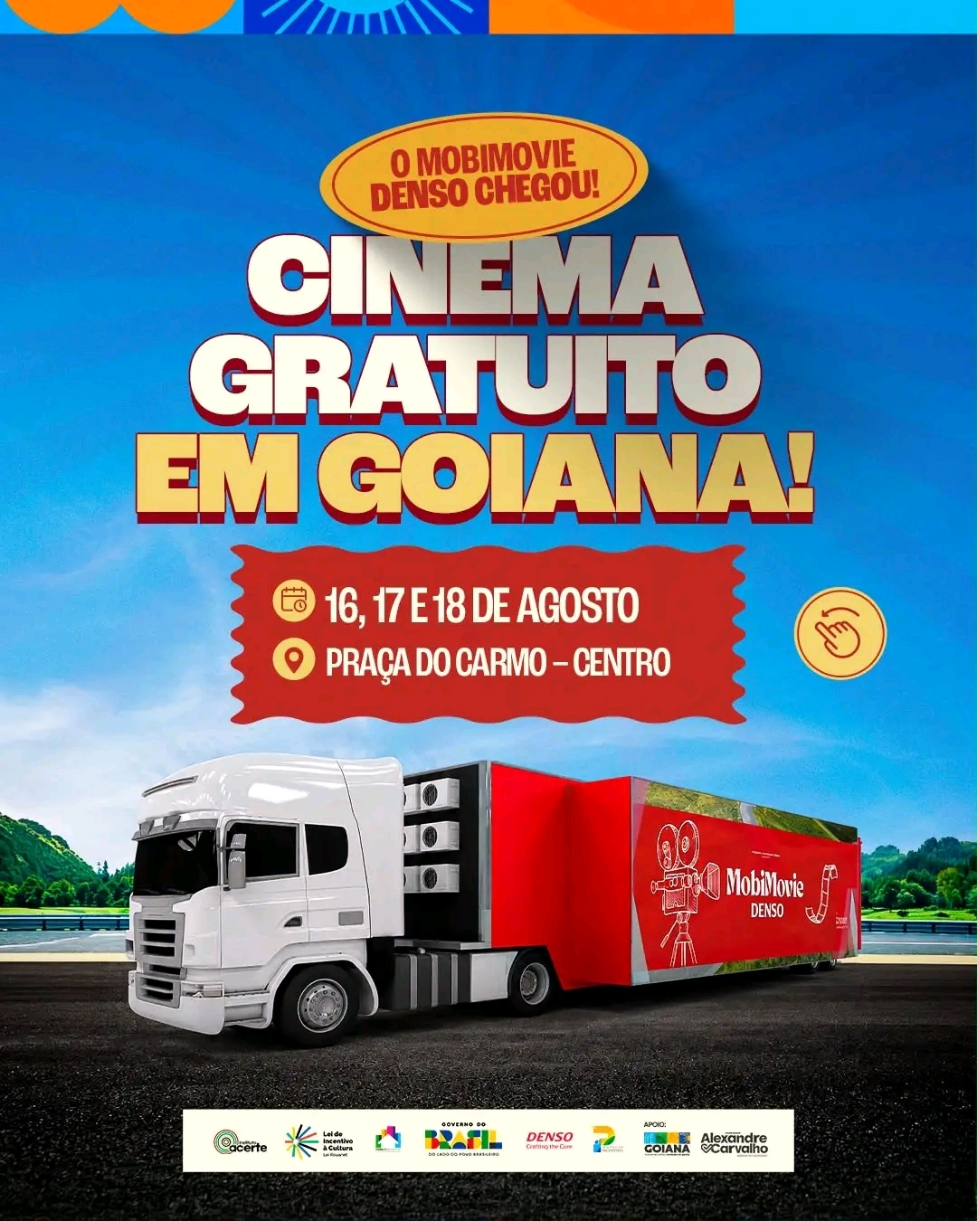 GOIANA RECEBE 3 DIAS DE CINEMA GRATUITO NA PRAÇA DO CARMO COM O MOBIMOVIE DENSO
